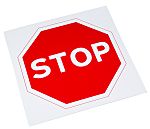 RS PRO Plastic Stop Road Traffic Sign, H450 mm W450mm