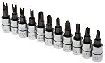 RS PRO 11-Piece 1/4 in Bit Socket Set , Spanner Bit; Star Bit; Tri-Wing Bit