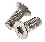 RS PRO Plain Countersunk Stainless Steel Tamper Proof Security Screw, M5 x 12mm