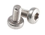 RS PRO Plain Pan Stainless Steel Tamper Proof Security Screw, M3 x 6mm
