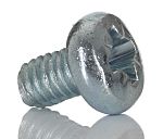 RS PRO Bright Zinc Plated Steel Round Head Self Tapping Screw, M4 x 0.236in Long 6mm Long