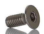 RS PRO Plain Stainless Steel Hex Socket Countersunk Screw, ISO 10642, M4 x 10mm