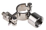 RS PRO Stainless Steel Silver Hinged Pipe Clamp, 1/2 in BSP