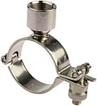 RS PRO Stainless Steel Silver Hinged Pipe Clamp, 1/2 in BSP