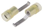 RS PRO Hooked Insulated Crimp Blade Terminal 17.2mm Blade Length, 4mm² to 6mm², 12AWG to 10AWG, Yellow