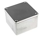 RS PRO Silver Die Cast Aluminium Enclosure, IP65, Silver Lid, 73 x 102 x 102mm