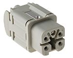 EPIC Heavy Duty Power Connector Insert, 10A, Female, H-A Series, 4 Contacts