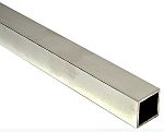 Square Aluminium Metal Tube, 1 1/4in ID, 1m L, 1 1/2in W, 1 1/2in H, 10SWG Thickness