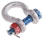 Galvanised bow shackle w/safety pin,1ton