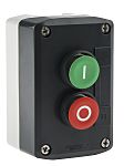 Schneider Electric Spring Return Enclosed Push Button - 1 NC, 1 NO, Polycarbonate, 2 Cutouts, Red/Green, I/O, IP66,