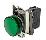 Schneider Electric, Harmony XB4, Panel Mount Green LED Pilot Light, 22mm Cutout, IP66, IP67, IP69(IP69K), 24V ac/dc