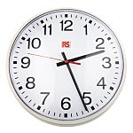 Reloj  de pared blanco RS PRO, Ø 320mm , suministrado con 1 pila