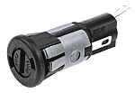 Bulgin 10A Panel Mount Fuse Holder for 5 x 20mm Fuse, 1P, 250V ac