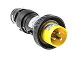 Eaton IP66 Yellow Cable Mount 2P + E Power Connector Plug ATEX, Rated At 16A, 120 V