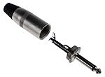 RS PRO Jack Connector 6.35 mm Cable Mount Mono Plug, 2Pole