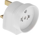 White solid moulded adaptor,13A 250Vac