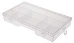 RS PRO 9 Cell Transparent PP Compartment Box, 38mm x 245mm x 143mm