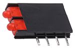 Kingbright L-4060VH/2ID, Red Right Angle PCB LED Indicator, 2 LEDs, Through Hole 2.5 V