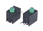 PCB LED indikátor barva Zelená Pravý úhel Průchozí otvor 60 ° 2.5 V Kingbright