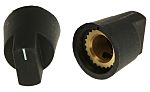 RS PRO 14mm Black Potentiometer Knob for 6.4mm Shaft