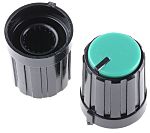 RS PRO 13.3mm Black Potentiometer Knob for 6mm Shaft Splined