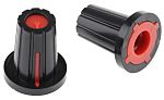 RS PRO 17mm Black Potentiometer Knob for 6mm Shaft D Shaped