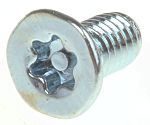 RS PRO Bright Zinc Plated Flat Steel Tamper Proof Security Screw, M3 x 6mm