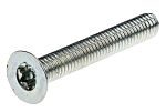 RS PRO Bright Zinc Plated Flat Steel Tamper Proof Security Screw, M3 x 20mm