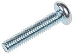 RS PRO Bright Zinc Plated Pan Steel Tamper Proof Security Screw, M4 x 20mm