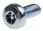 RS PRO Bright Zinc Plated Pan Steel Tamper Proof Security Screw, M5 x 12mm