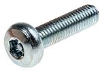 RS PRO Bright Zinc Plated Pan Steel Tamper Proof Security Screw, M5 x 20mm