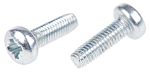 RS PRO Bright Zinc Plated Steel Pan Head Thread Forming Screw, M3 x 10mm Long