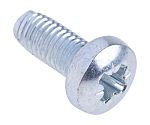 RS PRO Bright Zinc Plated Steel Pan Head Thread Forming Screw, M5 x 12mm Long
