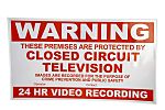 Bezpečnostní značka, Červená, Vinyl, text: Warning Closed Circuit Television, Angličtina CCTV, výška: 297 mm, šířka: