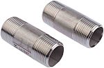 RS PRO Stainless Steel Pipe Fitting, Straight Circular Barrel Nipple, Male R 3/4in x Male R 3/4in