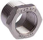 RS PRO Stainless Steel Pipe Fitting Hexagon Bush, Male R 1/2in x Female G 3/8in