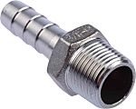 RS PRO Stainless Steel Pipe Fitting, Straight Hexagon Hose Nipple, Male R 3/8in x Male