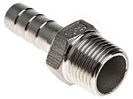 RS PRO Stainless Steel Pipe Fitting, Straight Hexagon Hose Nipple, Male R 1/2in x Male