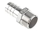 RS PRO Stainless Steel Pipe Fitting, Straight Hexagon Hose Nipple, Male R 1in x Male