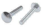 Bright Zinc Plated Steel Coach Bolt, M8 x 50mm