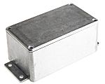 RS PRO Silver Die Cast Aluminium Enclosure, Flanged, Silver Lid, 139.6 x 63.8 x 55mm