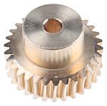 RS PRO Bronze 1 Module Worm Wheel Gear 30 Tooth20mm Hub Dia., 30mm Pitch Dia. 16.5mm Face