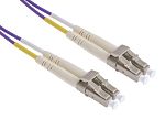 RS PRO LC to LC Duplex Multi Mode OM3 Fibre Optic Cable, 50/125μm, Purple, 1m