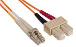 RS PRO LC to SC Duplex Multi Mode OM1 Fibre Optic Cable, 62.5/125μm, Orange, 3m