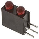 Indicador LED para PCB a 90º Dialight Rojo, λ 650 nm, 2 LEDs, 3 V, 45 °, dim. 8.1 x 4.3 x 9.7mm, mont. pasante