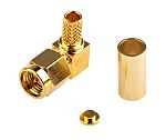 RS PRO, Plug Cable Mount SMA Connector, 50Ω, Clamp Termination, Right Angle Body