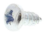 RS PRO Bright Zinc Plated Steel Pan Head Self Tapping Screw, N°8 x 3/8in Long 9.5mm Long