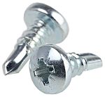 RS PRO Bright Zinc Plated Steel Self Drilling Screw No. 10 x 1/2in Long x 13mm Long