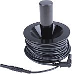 Carrete de extensión de cable de prueba y medida RS PRO, long. 12m, grosor 1mm², Negro, Conector 4mm