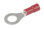 RS PRO Insulated Ring Terminal, M6 Stud Size, 0.5mm² to 1.5mm² Wire Size, Red